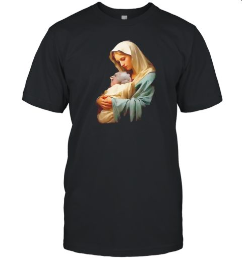 Mother Mary Moo Deng baby hippo graphic T-Shirt