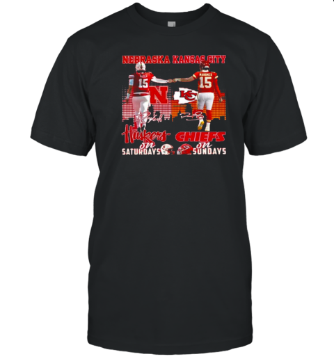 Nebraska Cornhuskers On Saturdays Kansas City Chiefs On Sundays T-Shirt