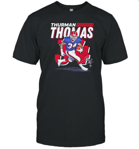 Thurman Thomas Buffalo Bills Number 34 Signature T-Shirt