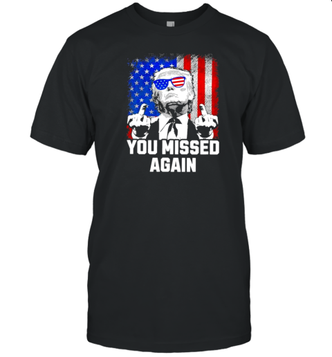 You Missed Twice Trump Golf Flag T-Shirt