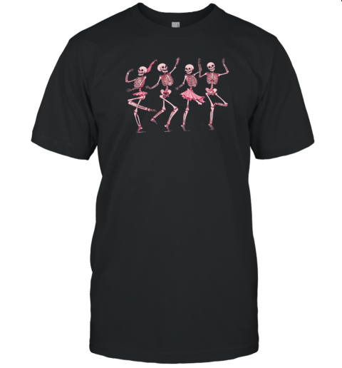 Pink Dancing Skeleton Teacher T-Shirt