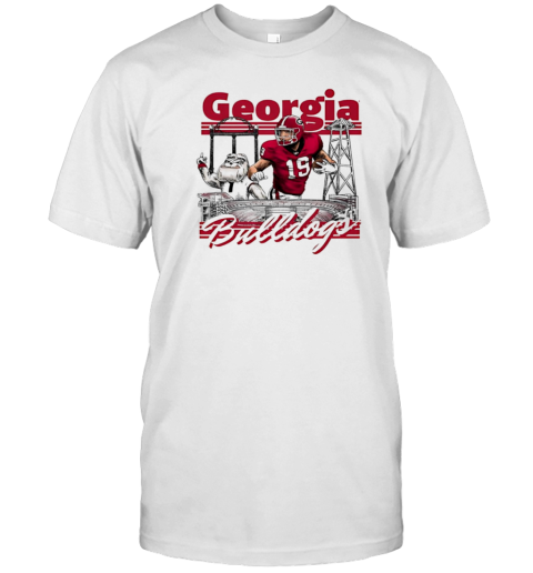 Georgia Bulldogs Brock Bowers Collegiate Landmarks T- Classic Men's T-shirt