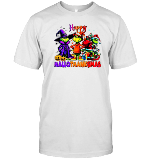 Grinch Happy Hallothanksmas Halloween And Christmas T- Classic Men's T-shirt