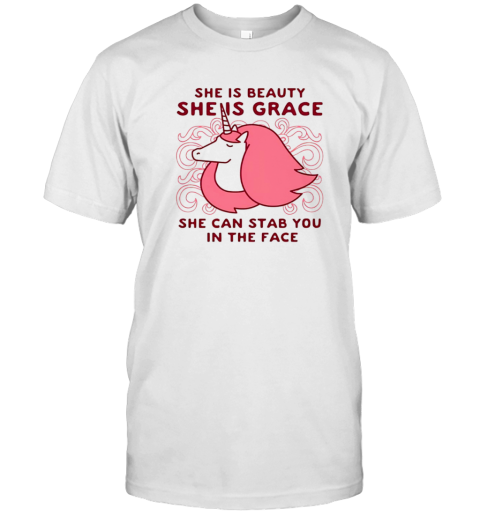 She Is Beauty She Is Grace She Can Stab You In The Face T- Classic Men's T-shirt