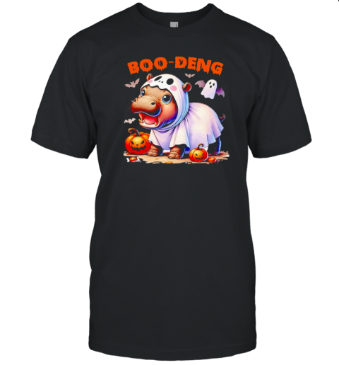 Boo Deng Halloween Baby Pygmy Hippo Bouncy Pig Moo Deng Design T-Shirt