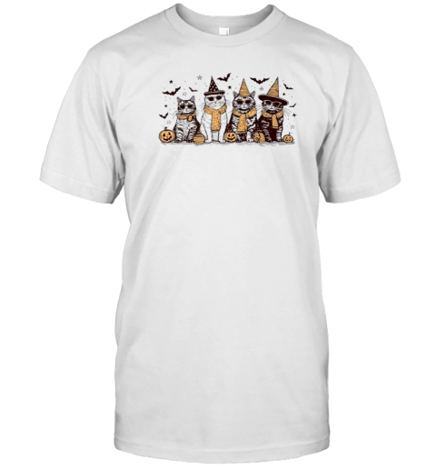 Cats Witchy Cool Halloween Vibes T-Shirt