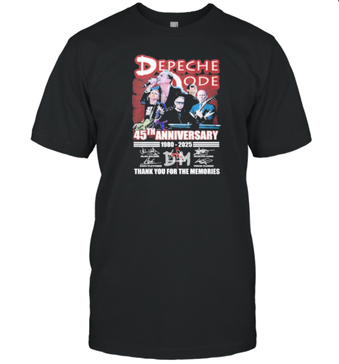 Depeche Mode Rock Band 45Th Anniversary 1980 2025 Thank You For The Memories T-Shirt