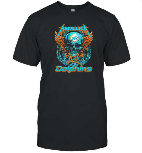 Metallica Skull Miami Dolphins T-Shirt