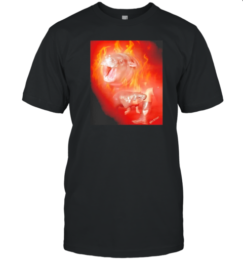 Moo Deng Mood Fire Burned T-Shirt