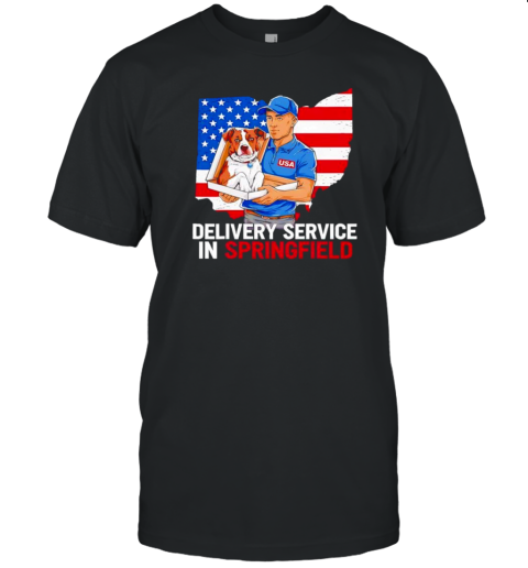 Delivery Service Oh Debate Trump Harris Eating The Dogs US Flag T-Shirt