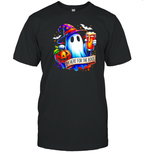 I'M Just Here For The Boos Funny Halloween Ghost Design T-Shirt