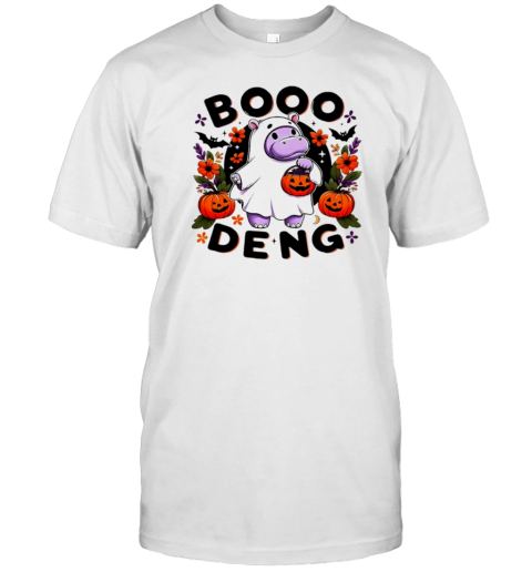 Moo Deng Cute Baby Pygmy Hippo Pig Thai Halloween Design T-Shirt