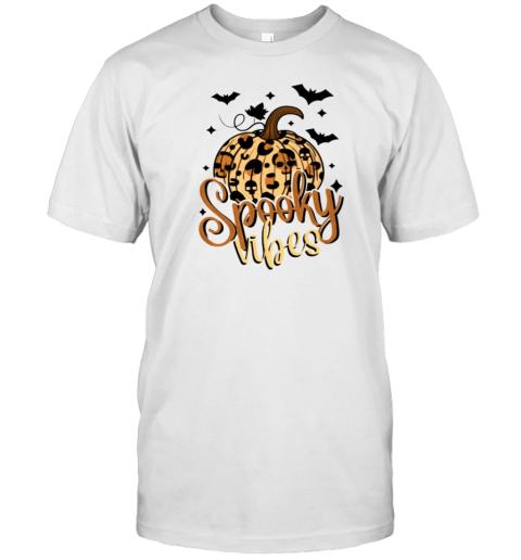 Spooky Vibes Halloween Leopard Pumpkin Design Classic T-Shirt