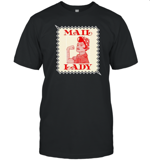 Female postal worker mail lady stamp world post day T- Classic Men's T-shirt