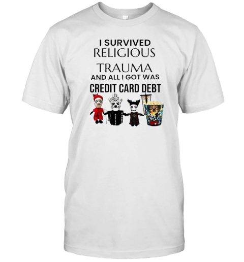 I Survived Religious Trauma And All I Got Was Credit Card Debt Cartoon Design T-Shirt