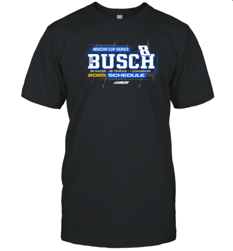 Kyle Busch Checkered Flag Sports 2025 NASCAR Cup Series Schedule T-Shirt