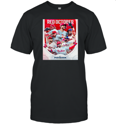 Original Philadelphia Phillies Red October Postseason 2024 Poster T-Shirt