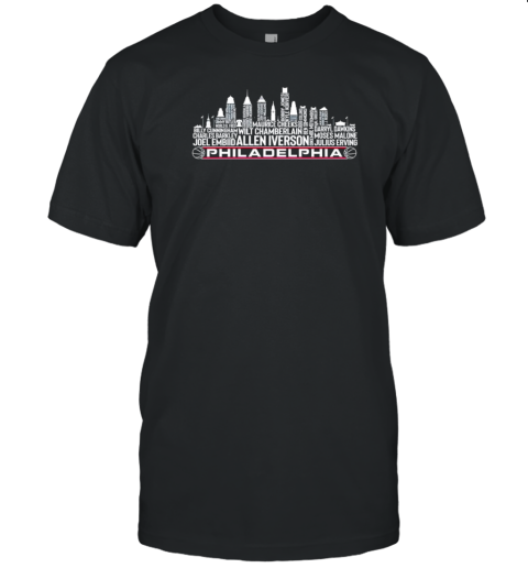 Philadelphia Phillies city skyline team all time legends T-Shirt