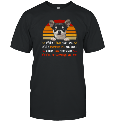 Pumpkin Pie  BLACK Chihuahua Classic T-Shirt