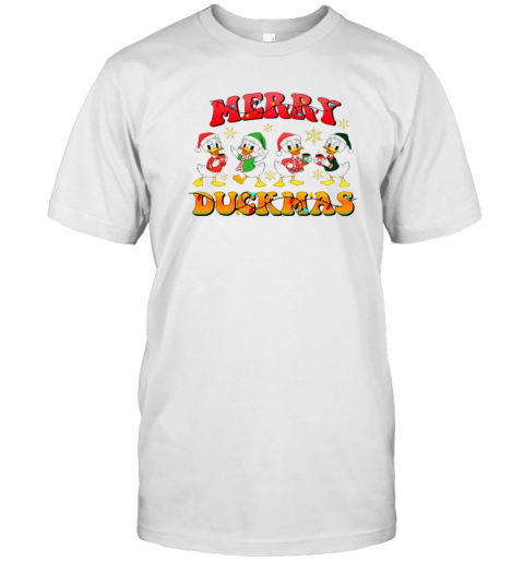 Retro Groovy Merry Duckmas Christmas Light T- Classic Men's T-shirt