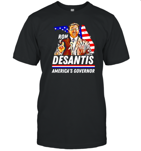 Ron Desantis Americas Governor Florida US Flag Design T-Shirt