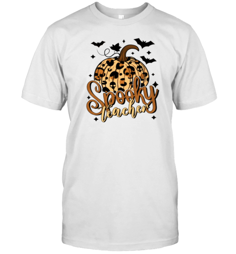 Spooky Teacher Halloween Leopard Pumpkin Design Classic T-Shirt