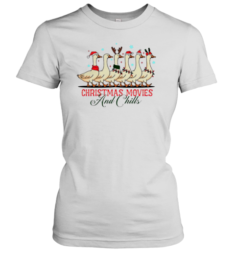 Christmas Movie And Chills Merry Duckmas Christmas Light T-Shirt