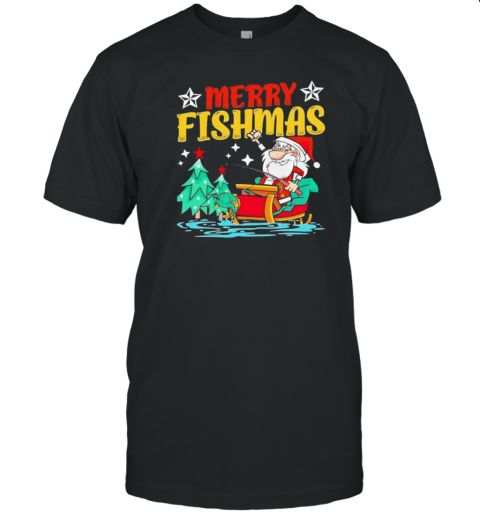 Merry Fishmas Fishing Christmas Costume Funny Santa Claus T- Classic Men's T-shirt