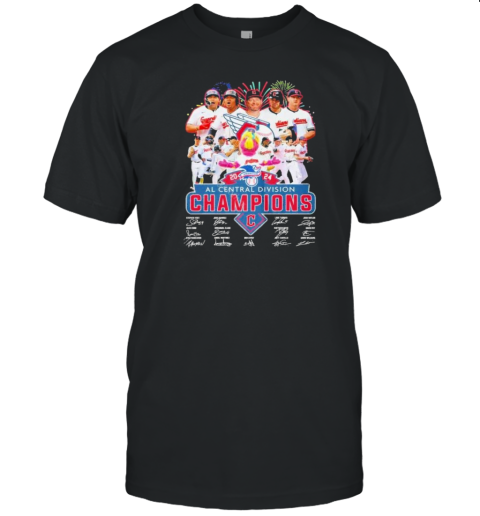 Original Cleveland Guardians Al Central Division Champions 2024 Signatures T- Classic Men's T-shirt