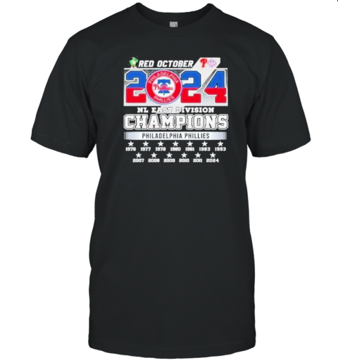 Original Philadelphia Phillies Red October 2024 Nl East Division Champions T- Classic Men's T-shirt