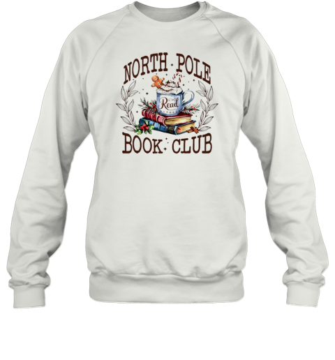 Retro Vintage North Pole Book Club Gingerbread Hot Cocoa T-Shirt