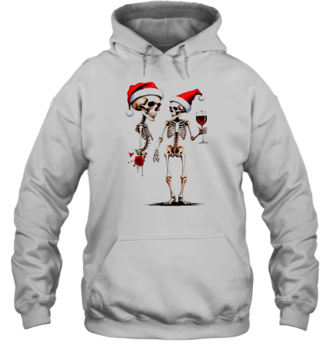 Skeleton Drinking Wine When Youre Dead Inside But Its Christmas T-Shirt