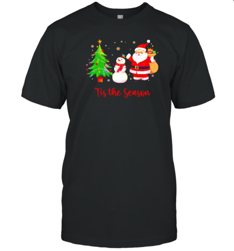 Christmas Tis The Season Santa Claus Snowman T- Classic Men's T-shirt