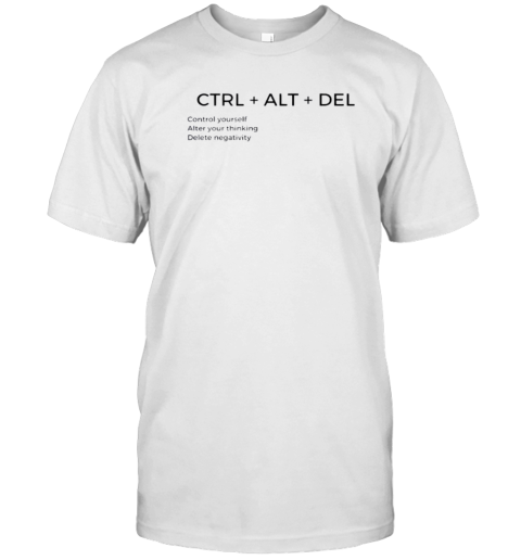 Ctrl  Alt  Del Control Yourself Alter Your Thinking Delete Negativity T- Classic Men's T-shirt