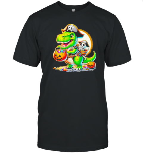 Halloween T Rex Dinosaur Pirate Boy Trick Treat Cartoon Design T- Classic Men's T-shirt