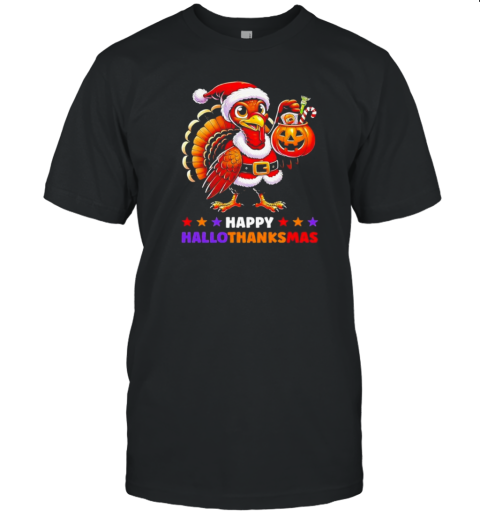 Happy Hallothanksmas Halloween Thanksgiving Xmas 2024 T- Classic Men's T-shirt