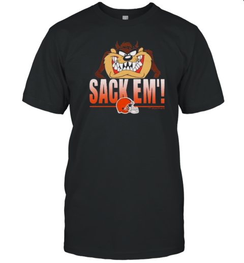 Looney Tunes Taz Tasmania Sack Em' X Cleveland Browns T- Classic Men's T-shirt