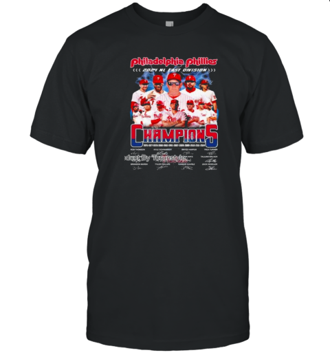 Original Philadelphia Phillies 2024 NL East Division Champions Signatures T- Classic Men's T-shirt