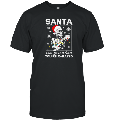 Radiology Christmas Skeleton Santa Rad Tech Xray Tech T-Shirt