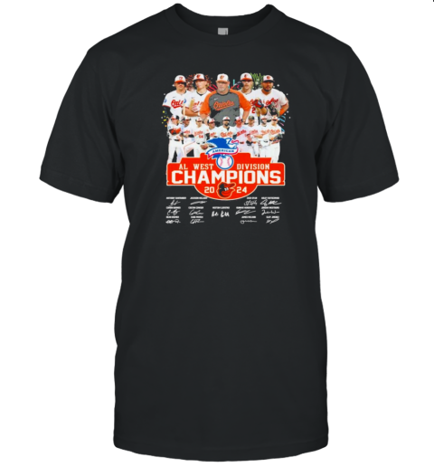 Al West Division America Logo Champions Orioles Teams Play Signature 2024 T-Shirt