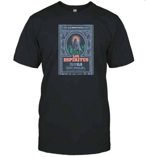 Design Los Espiritus September 28 2024 XLR Club In San Miguel Argentina Tour Poster T-Shirt