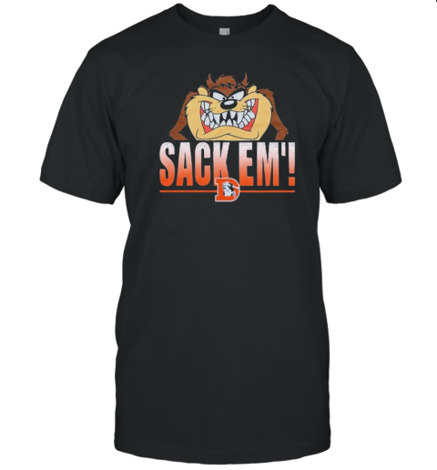 Looney Tunes Taz Tasmania Sack Em' X Denver Broncos T-Shirt