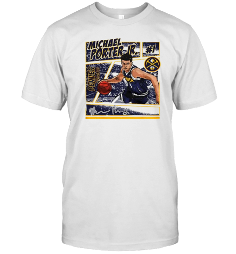 Michael Porter Jr. Denver Nuggets Comic Basketball Signature T-Shirt