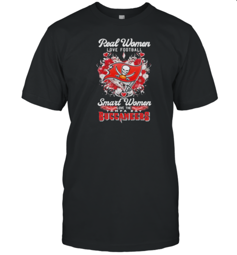 Real Women Love Football Smart Women Love The Tampa Bay Buccaneers X Heart Flower T- Classic Men's T-shirt