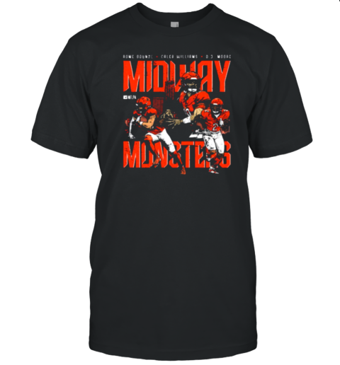 Rome Odunze Caleb Williams D.J. Moore Chicago Bears Midway Monsters Graphic T-Shirt