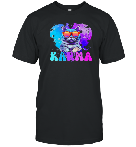 Cat Lover Heart Shape Karma T-Shirt