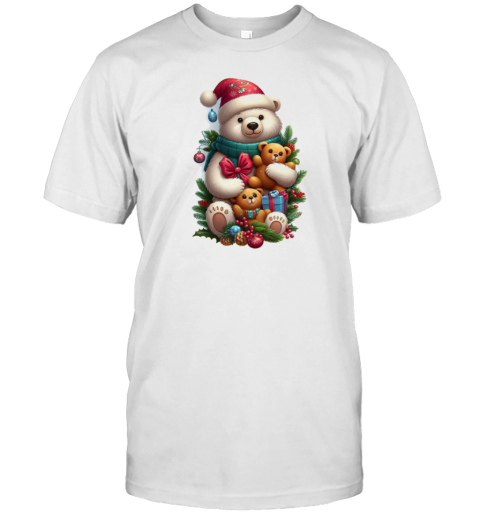 Christmas Bear Family Sticker T- Classic Men's T-shirt