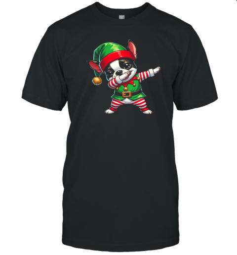 Christmas Boston Terrier Elf Funny Boston Terrier Lover T- Classic Men's T-shirt