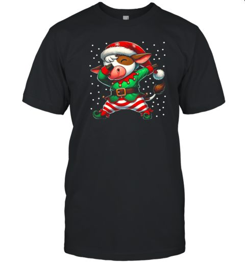 Christmas Cow Elf Funny Cow Lover Farmer T-Shirt