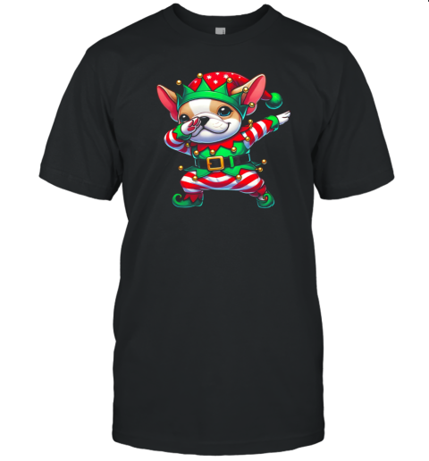 Christmas French Bulldog Elf Funny French Bulldog Lover T-Shirt